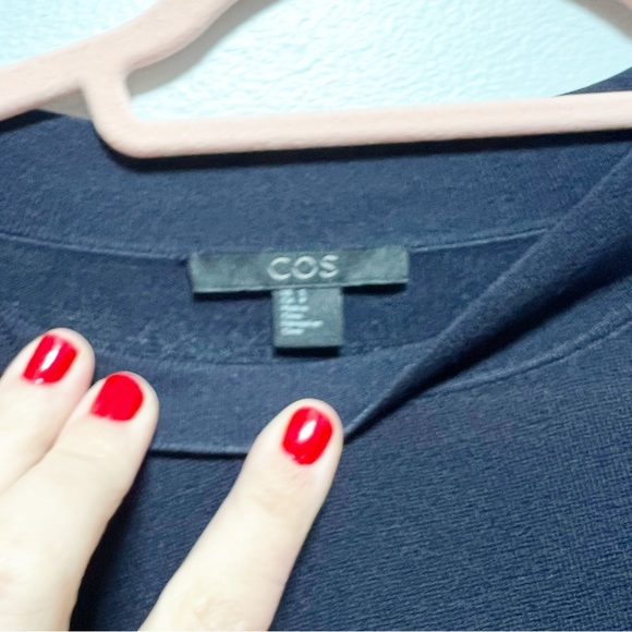 COS Stretchy Bell Sleeve Navy Dress - Picture 6 of 6